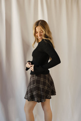 Z Supply Bellissimo Plaid Mini Skirt, Dark Roast - The Red Thread Boutique
