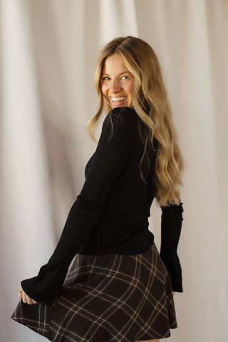 Z Supply Bellissimo Plaid Mini Skirt, Dark Roast - The Red Thread Boutique