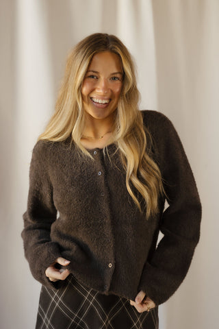 Z Supply Winterglow Fluffy Cardigan, Cocoa Bean - The Red Thread Boutique