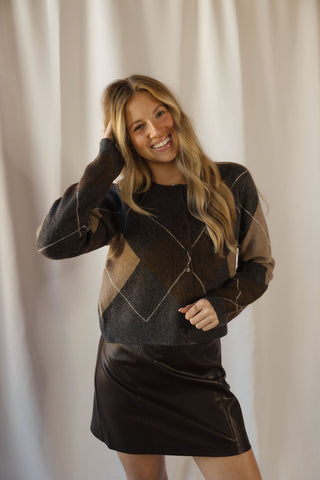 Z Supply Medina Argyle Cardigan, Charcoal Heather - The Red Thread Boutique