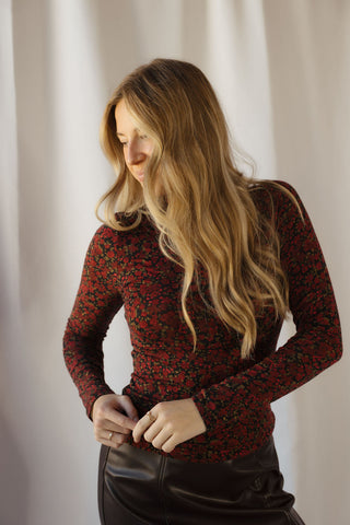 Z Supply Lira Dani Ditsy Top, Red Dahlia - The Red Thread Boutique