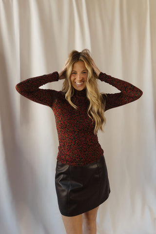 Z Supply Lira Dani Ditsy Top, Red Dahlia - The Red Thread Boutique