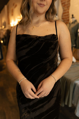 Velvet Textured Dress, Brown *final sale