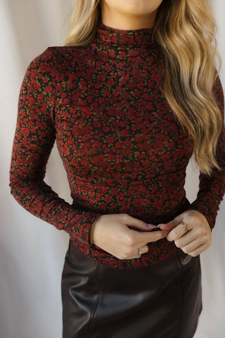 Z Supply Lira Dani Ditsy Top, Red Dahlia - The Red Thread Boutique