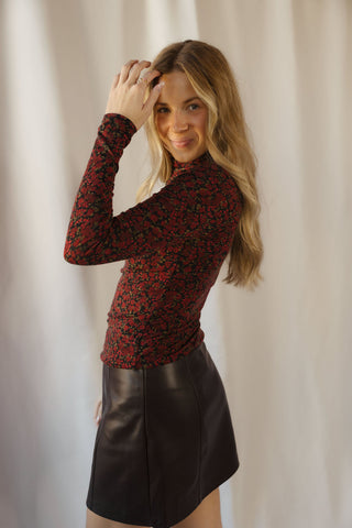 Z Supply Lira Dani Ditsy Top, Red Dahlia - The Red Thread Boutique