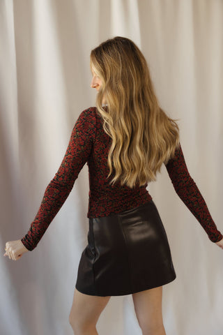 Z Supply Lira Dani Ditsy Top, Red Dahlia - The Red Thread Boutique