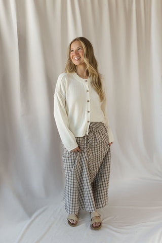 Anna Button Down Cardigan, Ivory