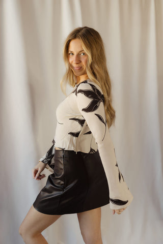 Z Supply Roux Leather Mini Skirt, Dark Chocolate - The Red Thread Boutique