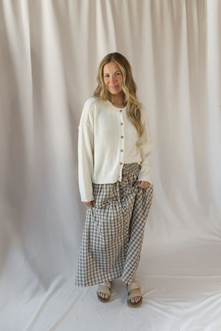 Anna Button Down Cardigan, Ivory