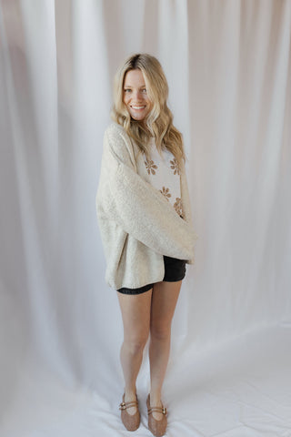 French Vanilla Open Cardigan, Light Beige