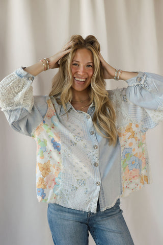 Gina Patchwork Denim Jacket - The Red Thread Boutique