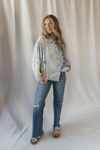 Gina Patchwork Denim Jacket - The Red Thread Boutique