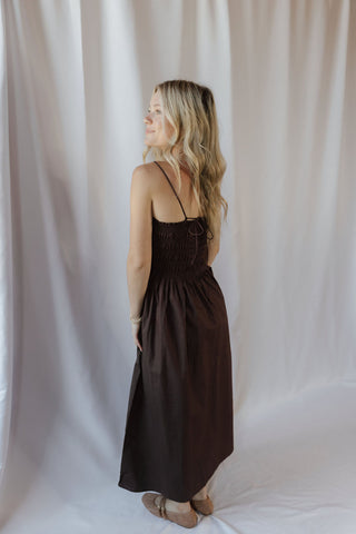 Z Supply Cornelia Poplin Midi Dress, Chocolate Cherry - The Red Thread Boutique
