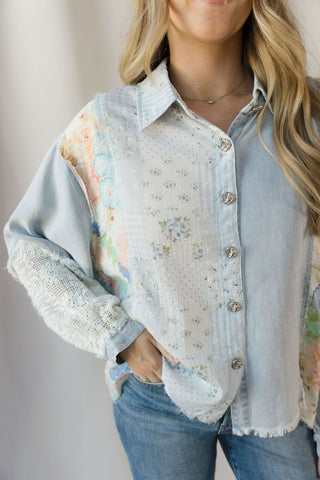 Gina Patchwork Denim Jacket - The Red Thread Boutique