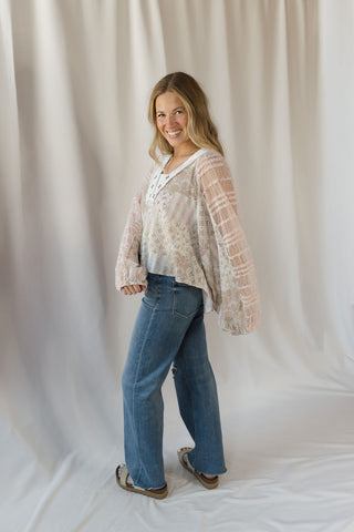 Parker Lace Top, Soft Pink - The Red Thread Boutique