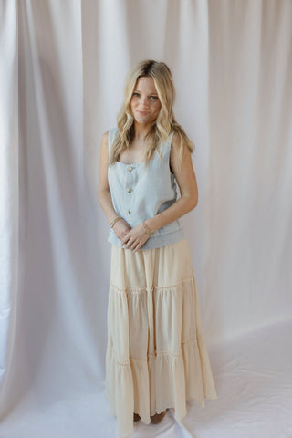 Oatmilk Latte Ruffle Chiffon Pants, Beige - The Red Thread Boutique