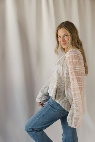 Parker Lace Top, Soft Pink - The Red Thread Boutique