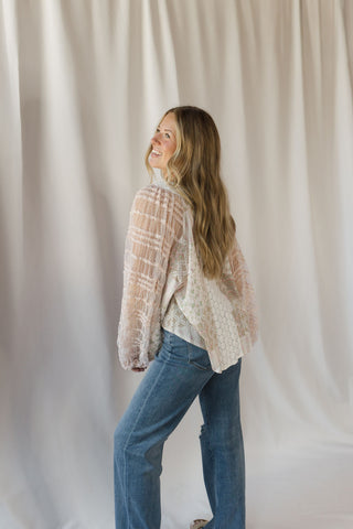 Parker Lace Top, Soft Pink - The Red Thread Boutique