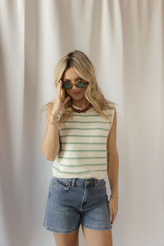 Kiwi Stripe Knit Tank