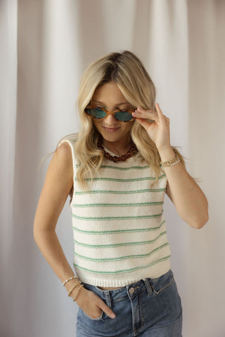 Kiwi Stripe Knit Tank