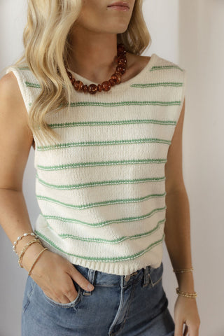 Kiwi Stripe Knit Tank