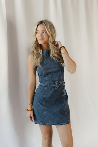 Bristol Denim Belted Dress - The Red Thread Boutique