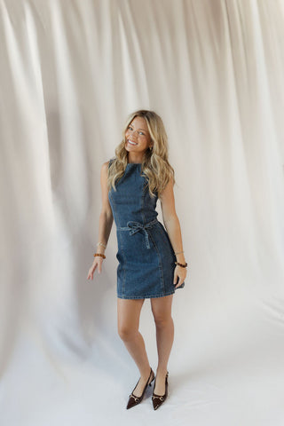 Bristol Denim Belted Dress - The Red Thread Boutique