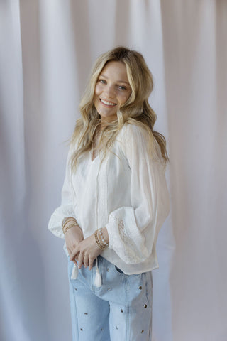 Reese Chiffon Top, White