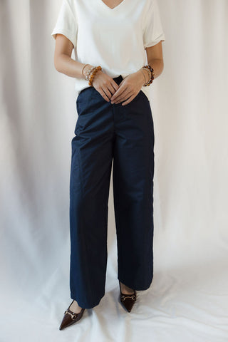 Brooke Tailored Straight Leg Pants, Navy - The Red Thread Boutique
