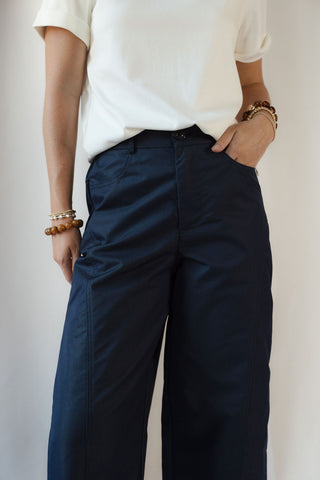 Brooke Tailored Straight Leg Pants, Navy - The Red Thread Boutique