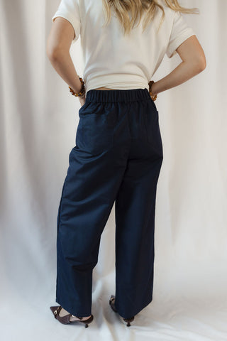 Brooke Tailored Straight Leg Pants, Navy - The Red Thread Boutique