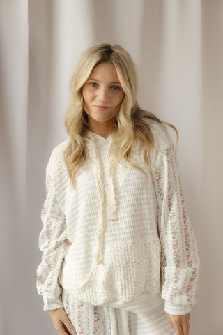 Floral Patchwork Top, White