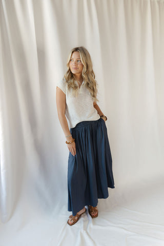 Audrey Ribbed Top, Ivory - The Red Thread Boutique