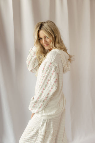 Floral Patchwork Top, White