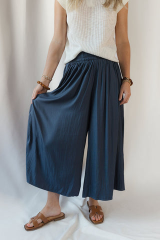 Driftwood Flowy Pants, Navy - The Red Thread Boutique