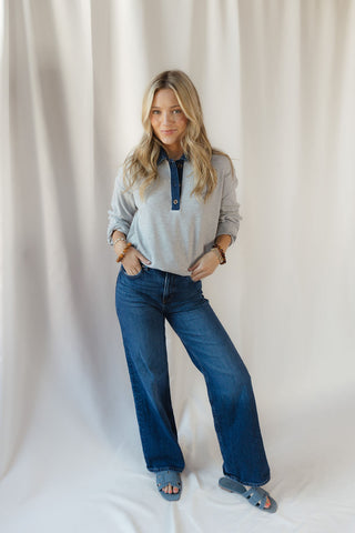 Crest Pullover, Med Grey Heather - The Red Thread Boutique