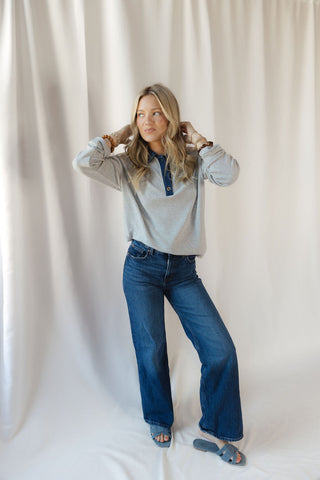 Crest Pullover, Med Grey Heather - The Red Thread Boutique