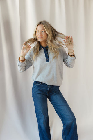 Crest Pullover, Med Grey Heather - The Red Thread Boutique