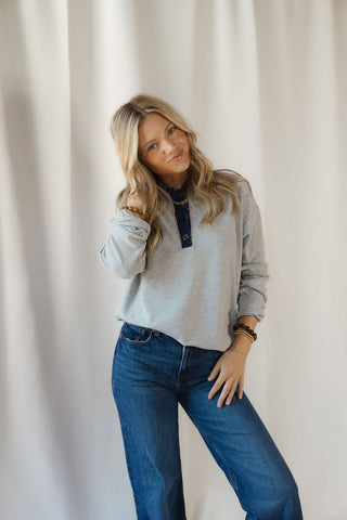 Crest Pullover, Med Grey Heather - The Red Thread Boutique