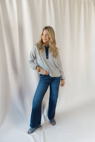 Crest Pullover, Med Grey Heather - The Red Thread Boutique