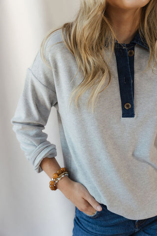 Crest Pullover, Med Grey Heather - The Red Thread Boutique