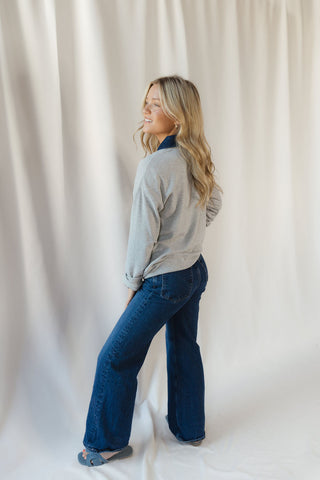 Crest Pullover, Med Grey Heather - The Red Thread Boutique