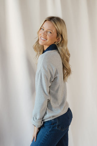 Crest Pullover, Med Grey Heather - The Red Thread Boutique