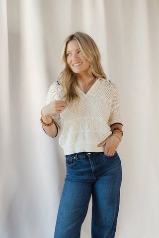 Z Supply Denman Crochet Polo - The Red Thread Boutique