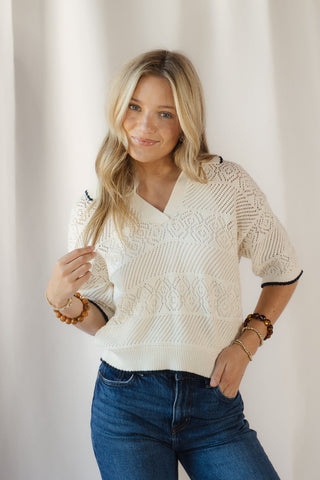 Z Supply Denman Crochet Polo - The Red Thread Boutique