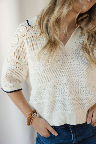Z Supply Denman Crochet Polo - The Red Thread Boutique