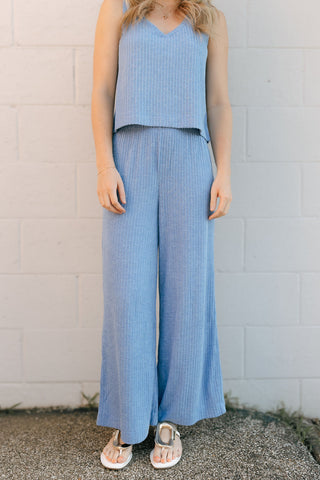 Coastline Rib Pant, Bay Blue *final sale