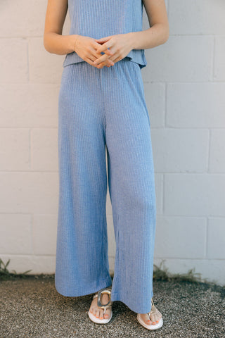 Coastline Rib Pant, Bay Blue *final sale