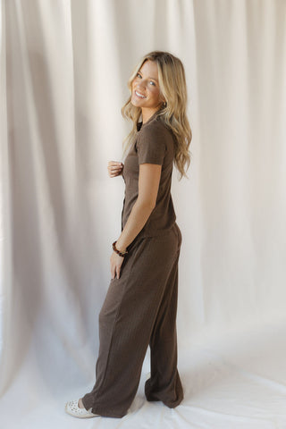 Joanna Top, Brown Heather - The Red Thread Boutique