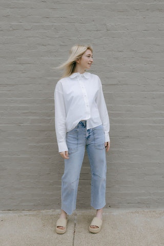 Scallop Collar Shirt, White